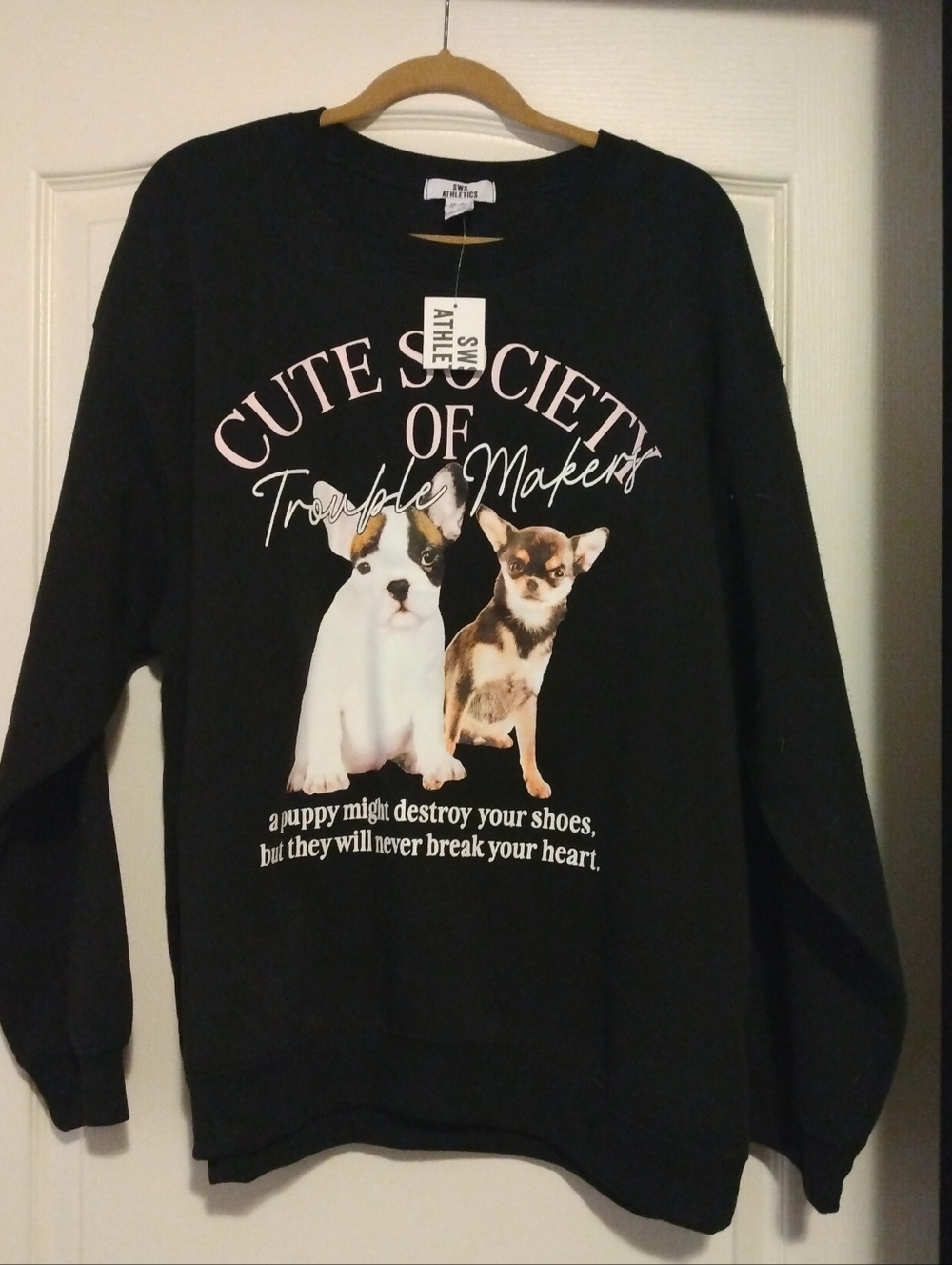 New With Tags Cute Society Puppy Chihuahua Graphic Print Sweatshirt sz XL